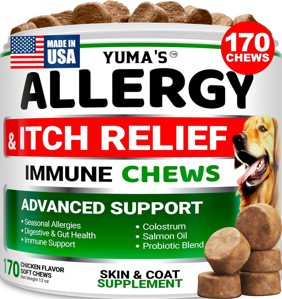 YUMA'S Allergy & Itch Relief Soft Chews for Dogs, Chicken Flavor, 170 Count
