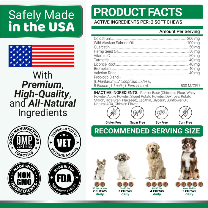 YUMA'S Allergy & Itch Relief Soft Chews for Dogs, Chicken Flavor, 2-Pack, 340 Count