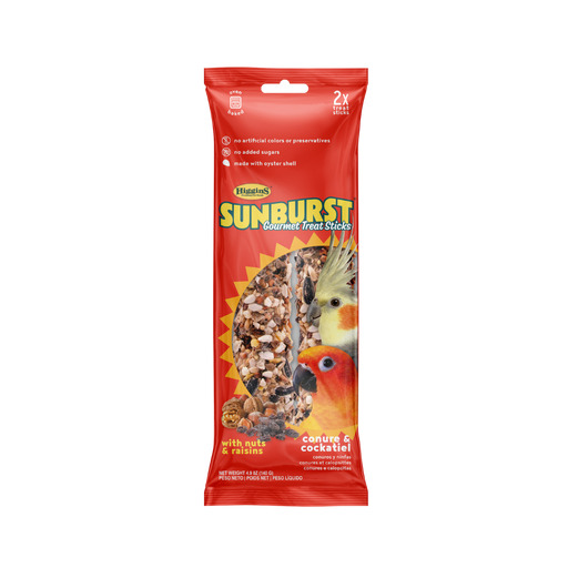 Higgins Sunburst Treat Sticks Nuts & Raisins Conure / Cockatiel — 4.9 oz