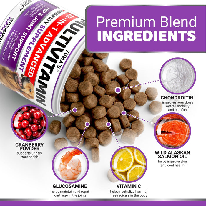 YUMA'S 23-in-1 Multivitamin Soft Chews for Dogs, Chicken Flavor, 2-Pack, 340 Count
