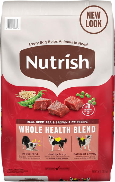 Nutrish Dry Dog Food, Real Beef, Pea & Brown Rice Recipe Whole Health Blend for Adult Dogs (Rachael Ray)