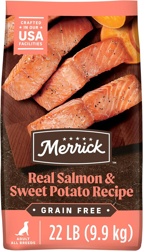 Merrick Premium Grain Free Dry Adult Dog Food, Wholesome And Natural Kibble With Real Salmon And Sweet Potato