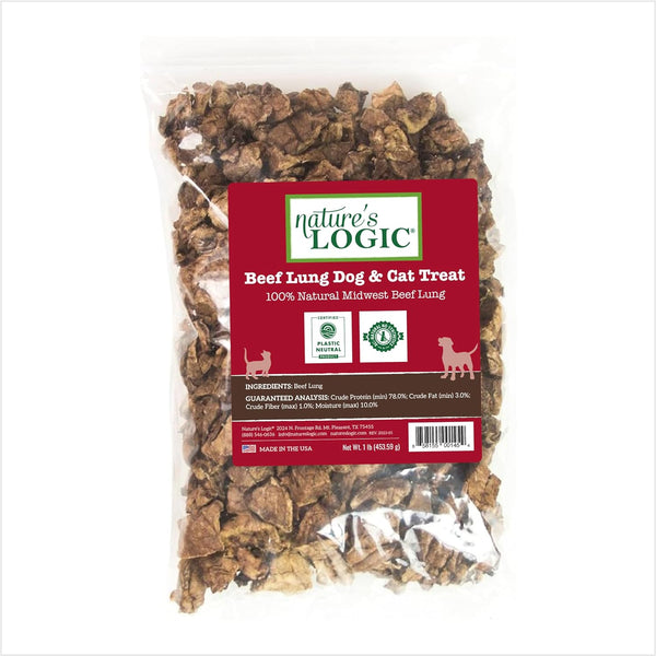 Nature's Logic Beef Lung Dehydrated Dog Treats, 1-lb bag
