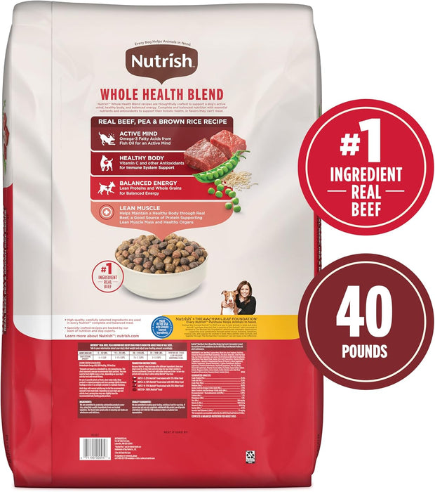 Nutrish Dry Dog Food, Real Beef, Pea & Brown Rice Recipe Whole Health Blend for Adult Dogs (Rachael Ray)