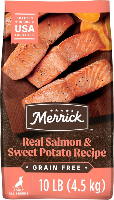 Merrick Premium Grain Free Dry Adult Dog Food, Wholesome And Natural Kibble With Real Salmon And Sweet Potato