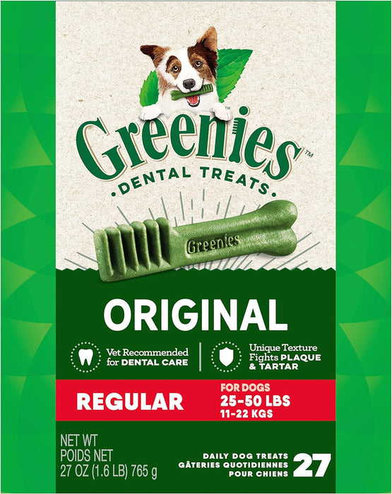 Greenies Original Regular Natural Dog Dental Care Chews Oral Health Dog Treats.