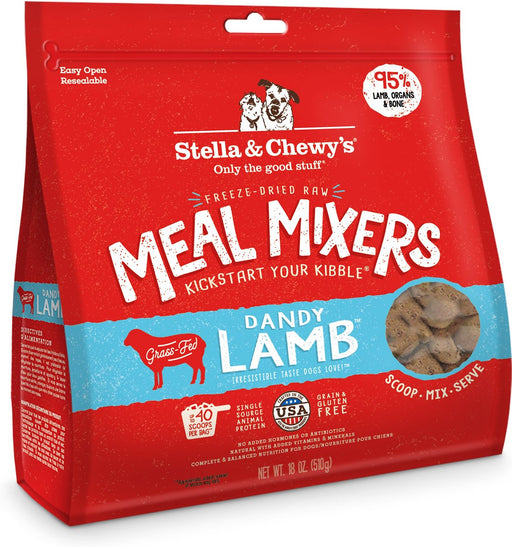 Stella & Chewy's Dandy Lamb Meal Mixers Freeze-Dried Raw Dog Food Topper 18-oz bag