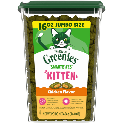 Greenies Feline Smart Bites Kitten Treats — manufacturer recipe-family image; package size may differ