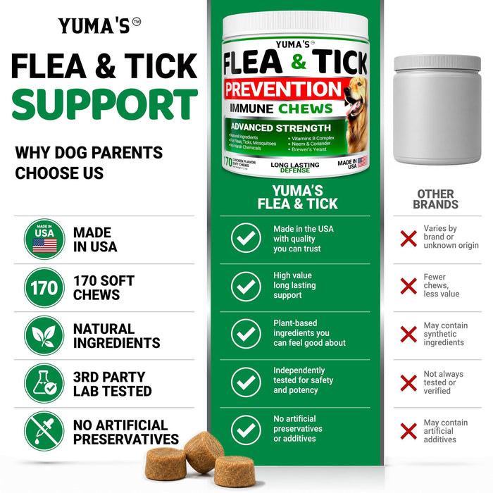 YUMA'S Flea & Tick Soft Chews for Dogs, 2-Pack, 340 Count