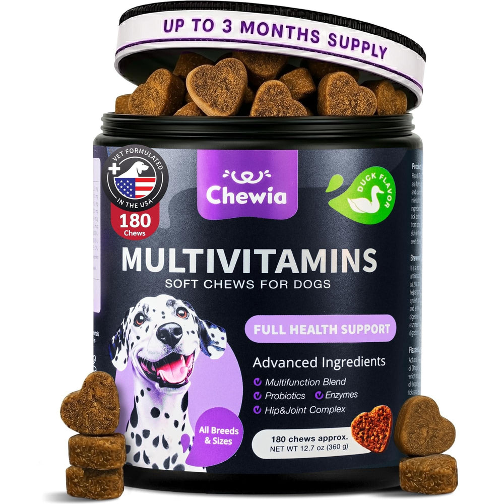 Chewia Multivitamin Soft Chews for Dogs, Duck Flavor, 180 Count