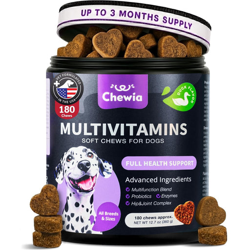 Chewia Multivitamin Soft Chews for Dogs, Duck Flavor, 180 Count