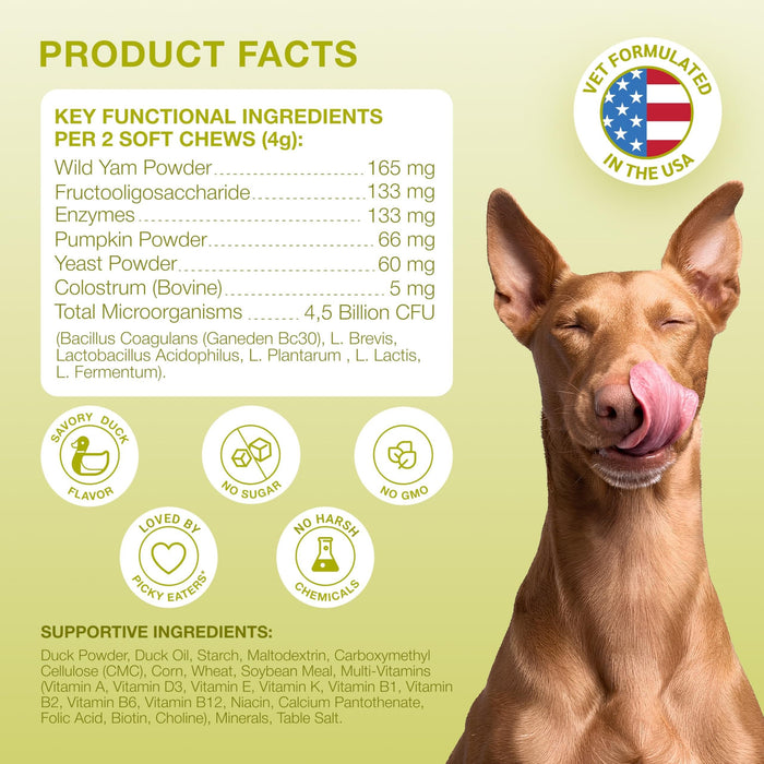 Kinpur Probiotic Soft Chews for Dogs, Duck, 120 Count