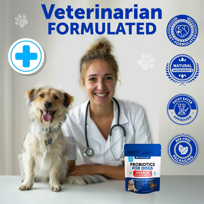 Artullano Advanced Probiotics for Dogs, Duck Flavor, 70 Soft Chews