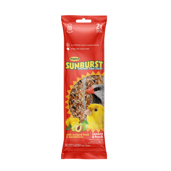 Higgins Sunburst Treat Sticks Orchard Fruit & Dandelion Canary / Finch — 2.1 oz