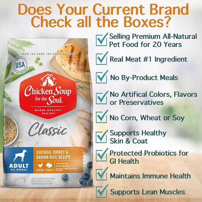 Chicken Soup for the Soul Chicken, Turkey & Brown Rice Adult Recipe Dry Dog Food