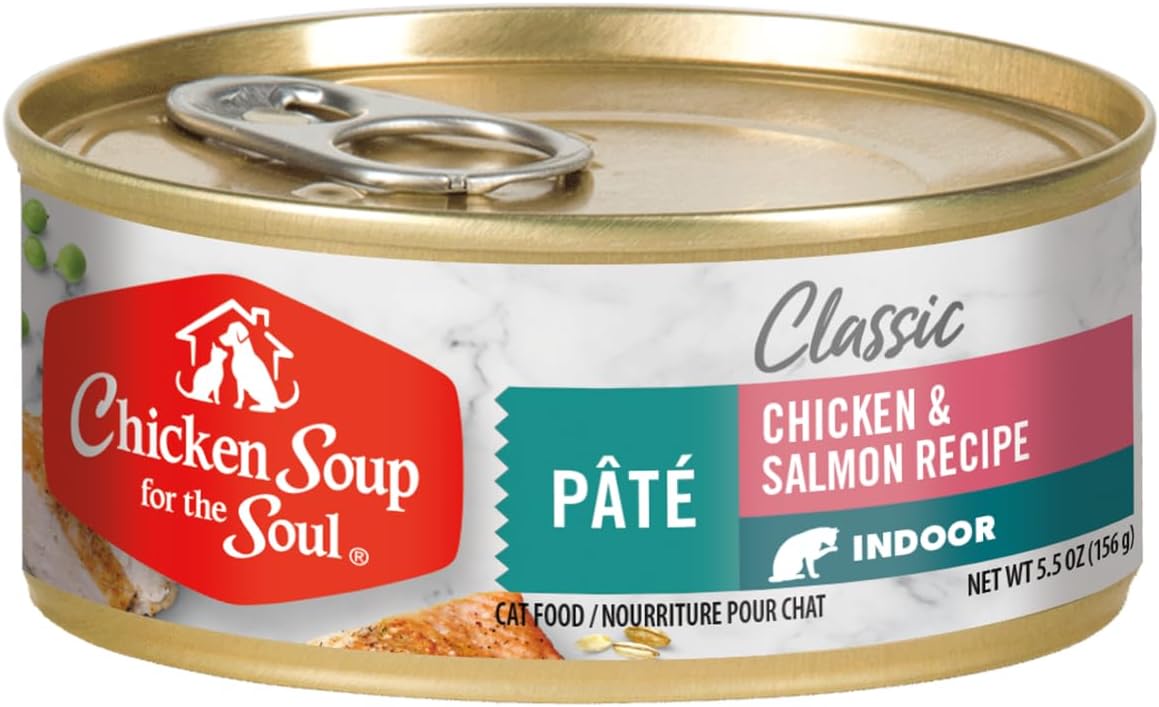 Chicken Soup for the Soul Indoor Chicken & Salmon Recipe Pate Canned Cat Food