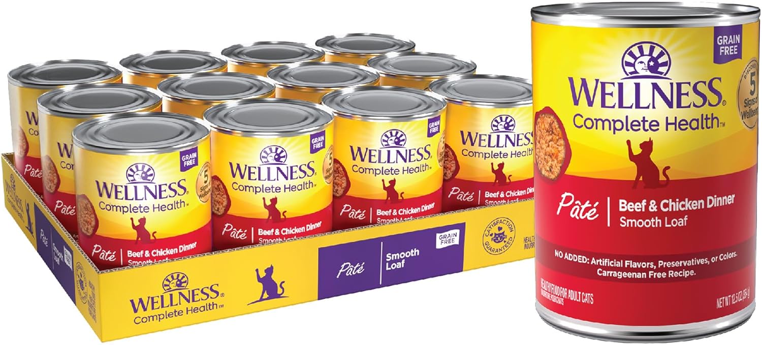 Wellness Complete Health Grain-Free Beef & Chicken Pâté Wet Cat Food