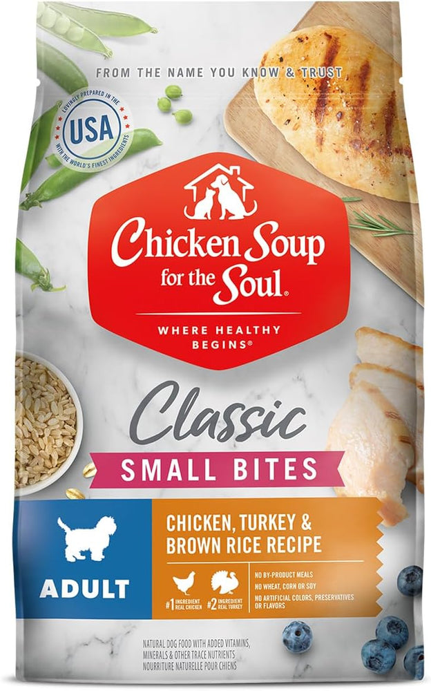 Chicken Soup for the Soul Adult Small Bites Recipe with Chicken, Turkey & Brown Rice Dry Dog Food