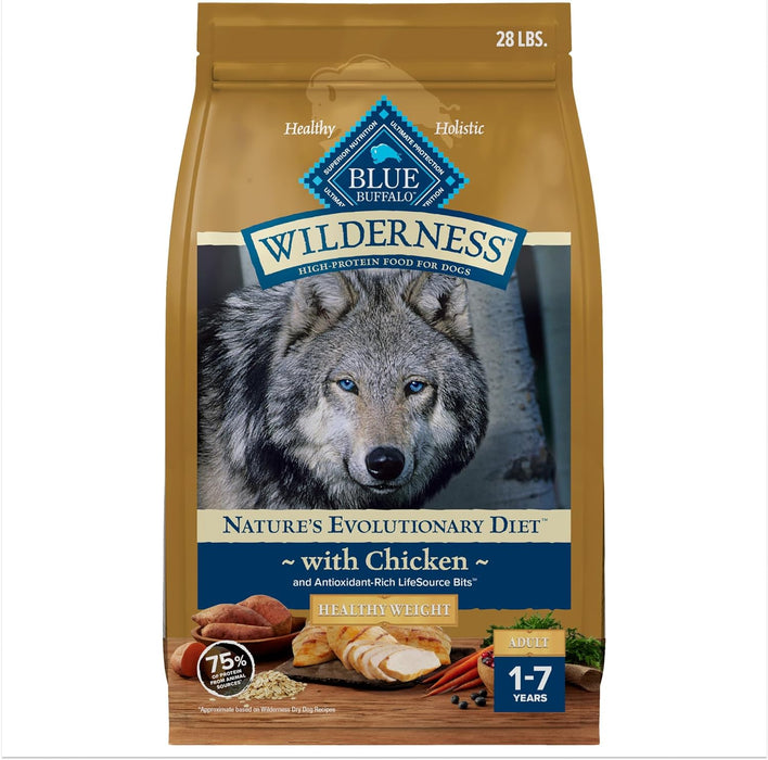 Blue Buffalo Wilderness Healthy Weight Adult High Protein Natural Chicken & Wholesome Grains Dry Dog Food