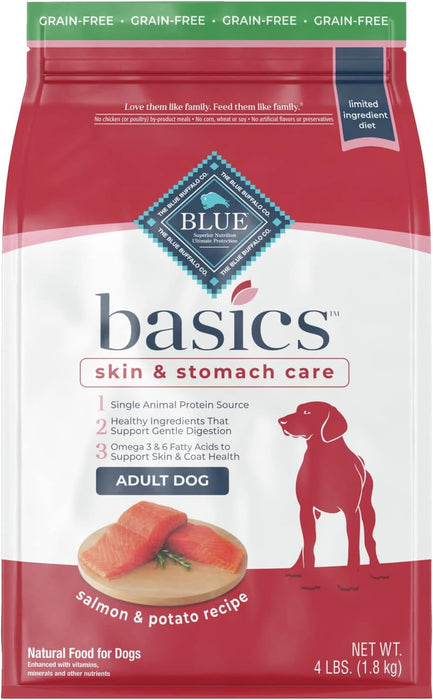 Blue Buffalo Basics Skin & Stomach Care Grain-Free Formula Salmon & Potato Recipe Adult Dry Dog Food