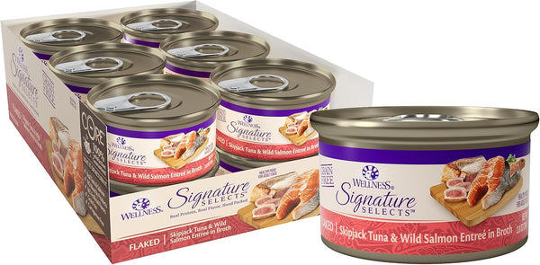 Wellness Signature Selects Grain-Free Tuna & Salmon Flaked in Broth Wet Cat Food