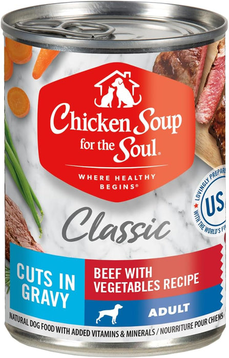 Chicken Soup for the Soul Classic Beef with Vegetables Recipe Cuts in Gravy Wet Dog Food