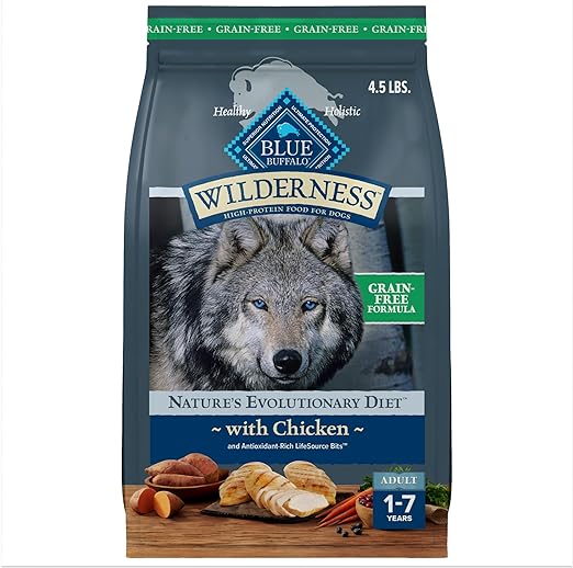 Blue Buffalo Wilderness High Protein Chicken Grain-Free Dry Dog Food – Natural Recipe