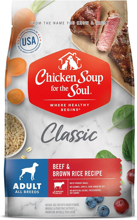 Chicken Soup for the Soul Adult Beef & Brown Rice Recipe Dry Dog Food