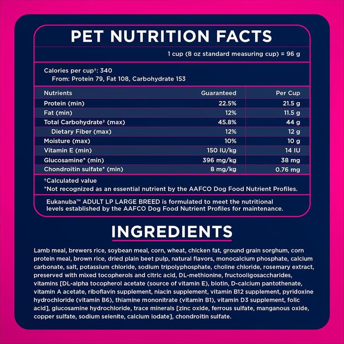 Eukanuba Adult Large Breed Lamb Dry Dog Food, 33-lb Bag
