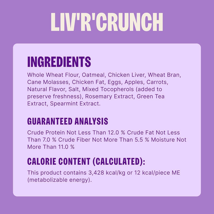 Old Mother Hubbard by Wellness Classic Liv'R'Crunch Natural Mini Oven-Baked Biscuits Dog Treats