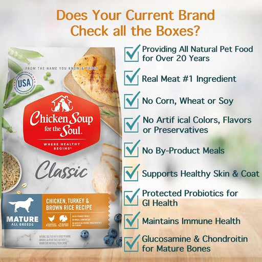 Chicken Soup for the Soul Mature Recipe with Chicken, Turkey & Brown Rice Dry Dog Food