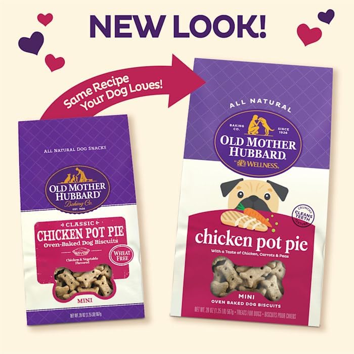 Old Mother Hubbard by Wellness Classic Chicken Pot Pie Natural Mini Oven-Baked Biscuits Dog Treats