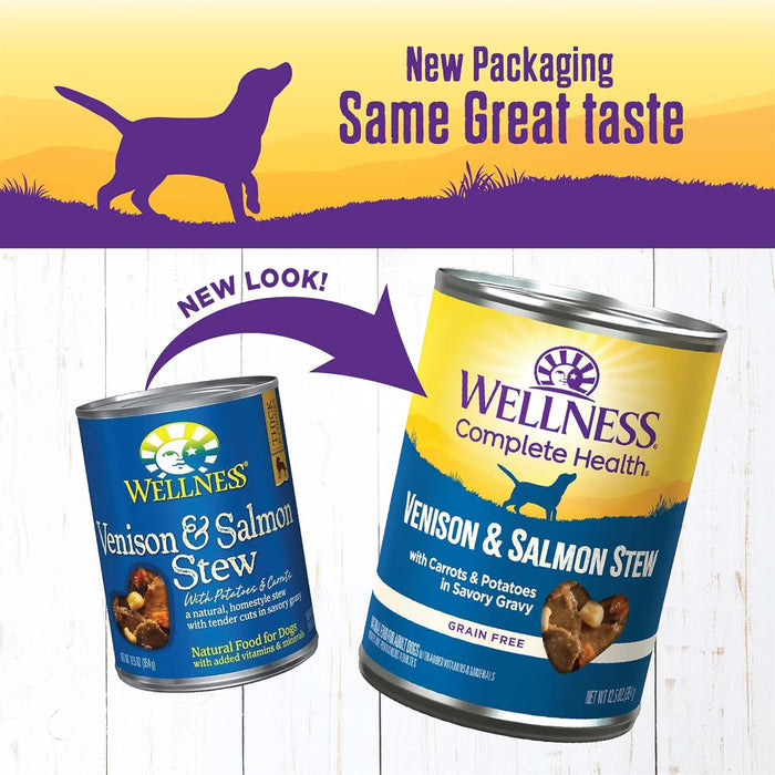 Wellness Grain-Free Natural Venison & Salmon Stew with Potato & Carrots Wet Dog Food