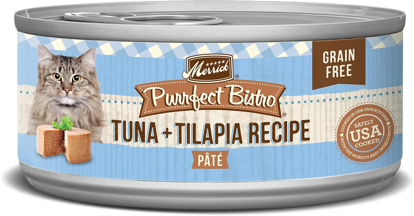 Merrick Purrfect Bistro Tuna & Talapia Pate Grain-Free Canned Cat Food