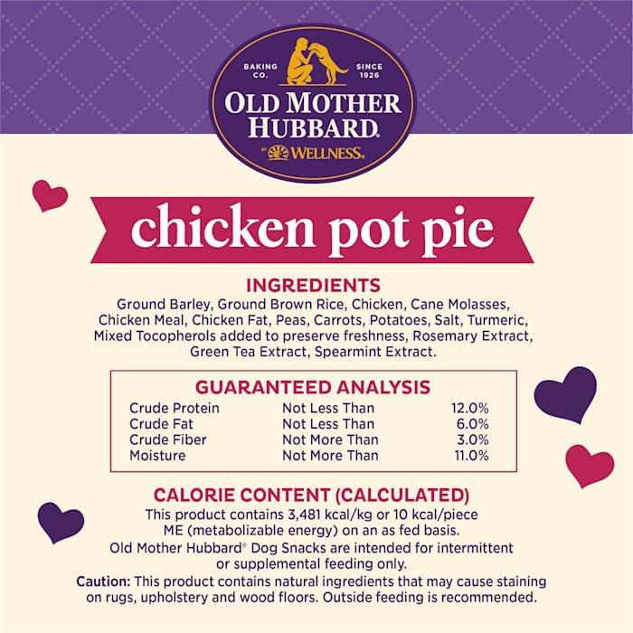 Old Mother Hubbard by Wellness Classic Chicken Pot Pie Natural Mini Oven-Baked Biscuits Dog Treats