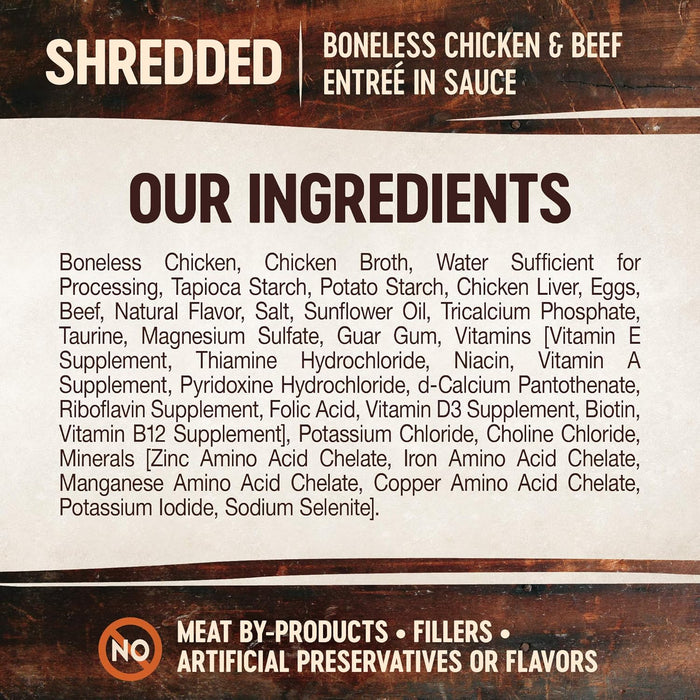 Wellness Signature Selects Grain-Free Shredded Chicken & Beef Entrée in Sauce Wet Cat Food