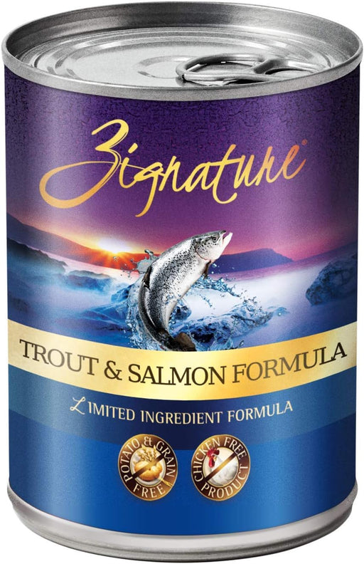 Zignature Trout & Salmon Limited Ingredient Formula Canned Dog Food 13oz, case of 12