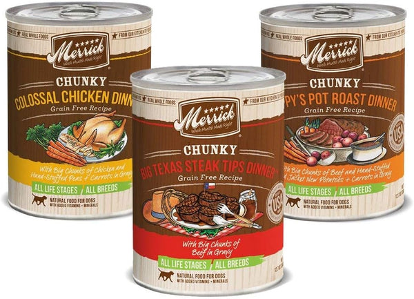 Merrick Chunky Recipes Grain-Free Wet Dog Food Variety Pack