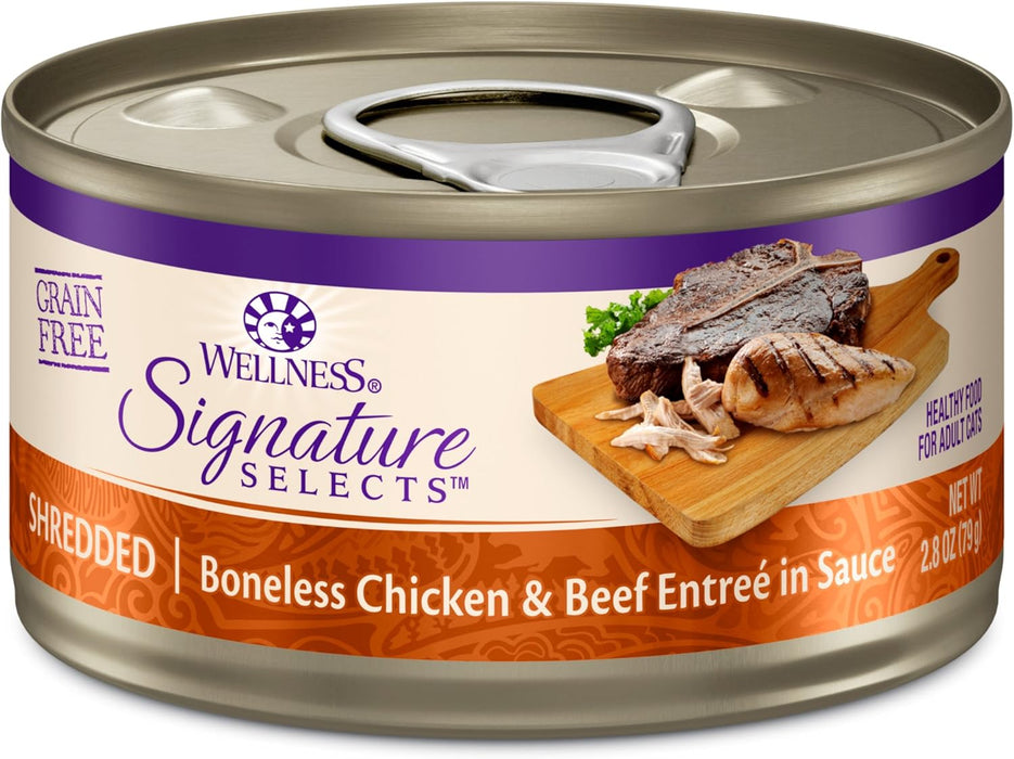 Wellness Signature Selects Grain-Free Shredded Chicken & Beef Entrée in Sauce Wet Cat Food