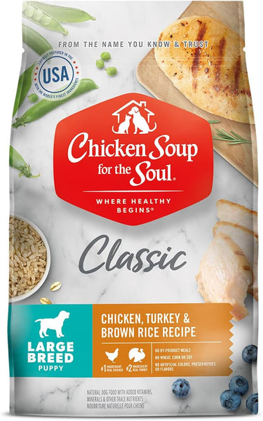 Chicken Soup for the Soul Large Breed Puppy Recipe with Chicken, Turkey & Brown Rice Dry Dog Food
