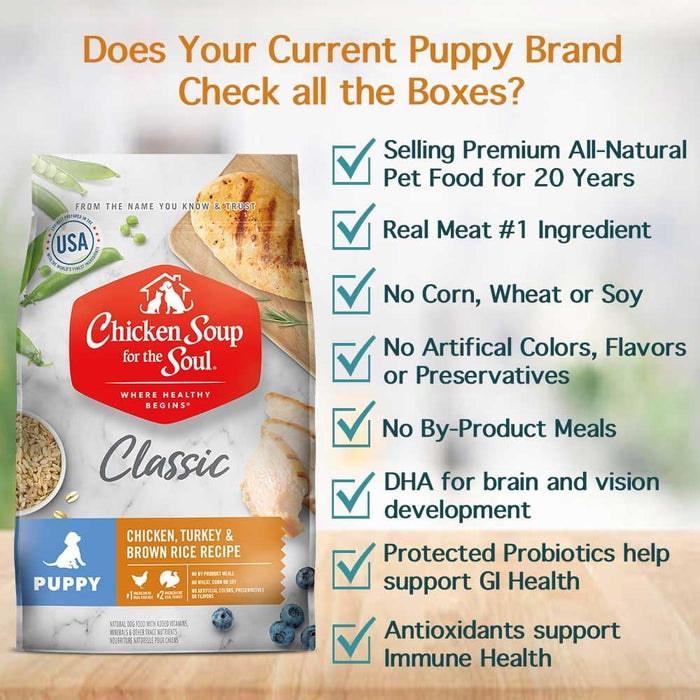 Chicken Soup for the Soul Puppy Recipe with Chicken, Turkey & Brown Rice Dry Dog Food