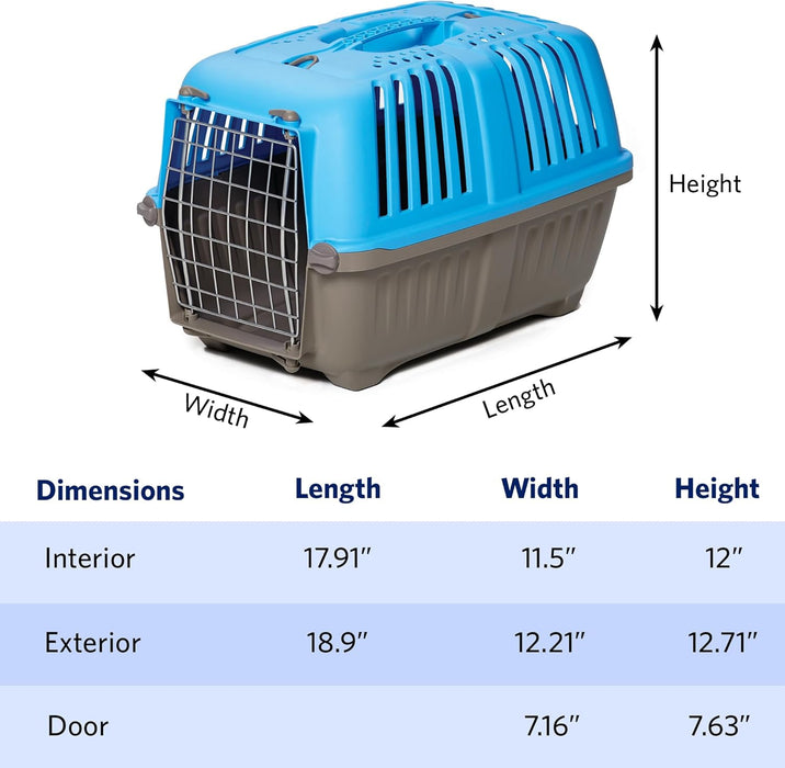 MidWest Spree 19-Inch Hard-Sided Pet Carrier for Dogs & Cats – Blue