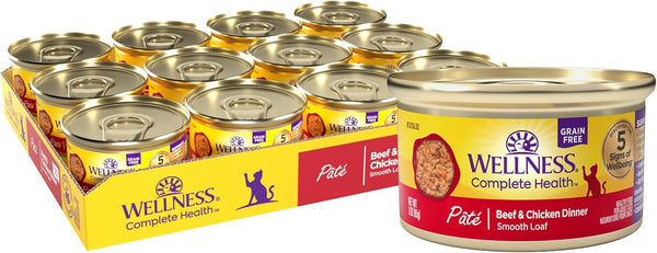 Wellness Complete Health Grain-Free Beef & Chicken Pâté Wet Cat Food