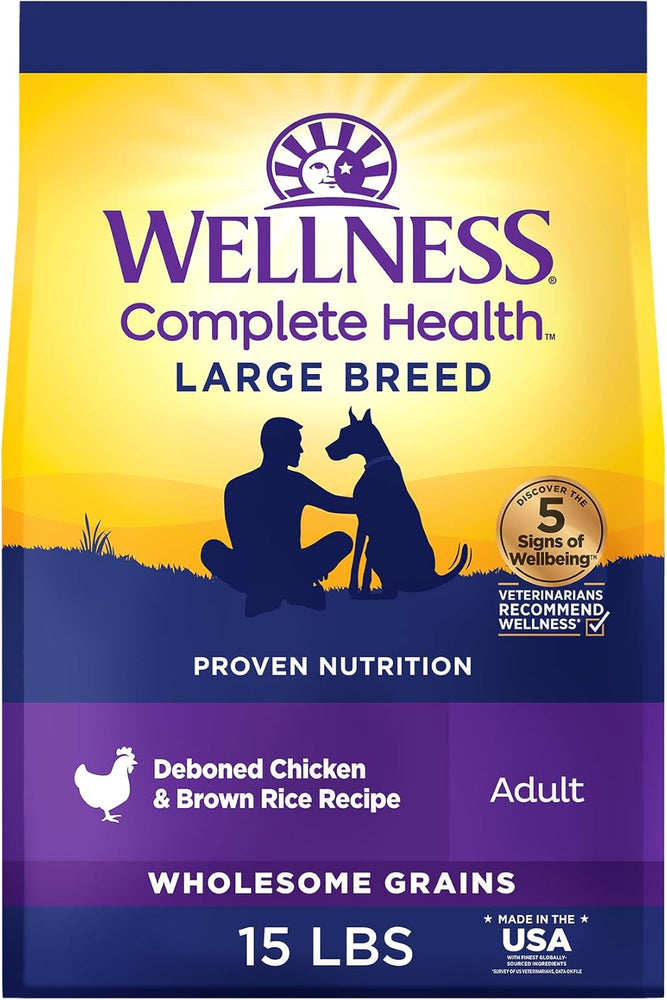 Wellness Complete Health Natural Large Breed Adult Chicken and Brown Rice Recipe Dry Dog Food