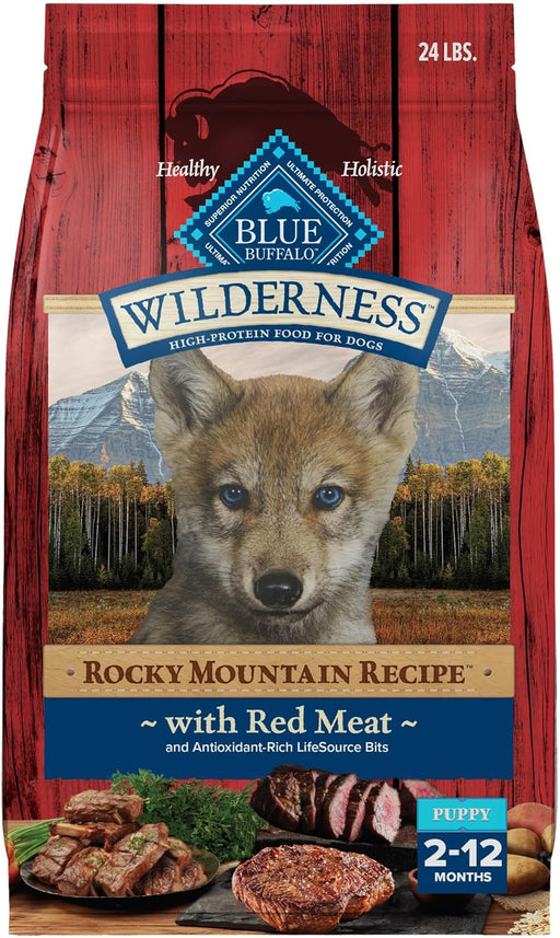 Blue Buffalo Wilderness Red Meat & Grains Rocky Mountain Recipe High-Protein Puppy Dry Dog Food