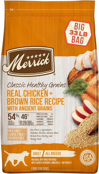 Merrick Classic Healthy Grains Real Chicken + Brown Rice Recipe with Ancient Grains Adult Dry Dog Food