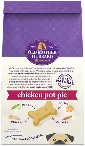 Old Mother Hubbard by Wellness Classic Chicken Pot Pie Natural Mini Oven-Baked Biscuits Dog Treats