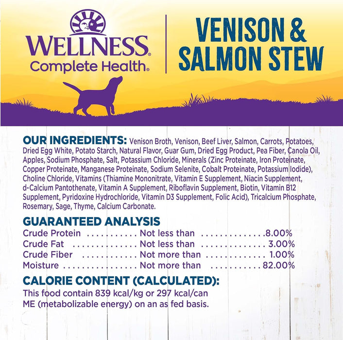 Wellness Grain-Free Natural Venison & Salmon Stew with Potato & Carrots Wet Dog Food
