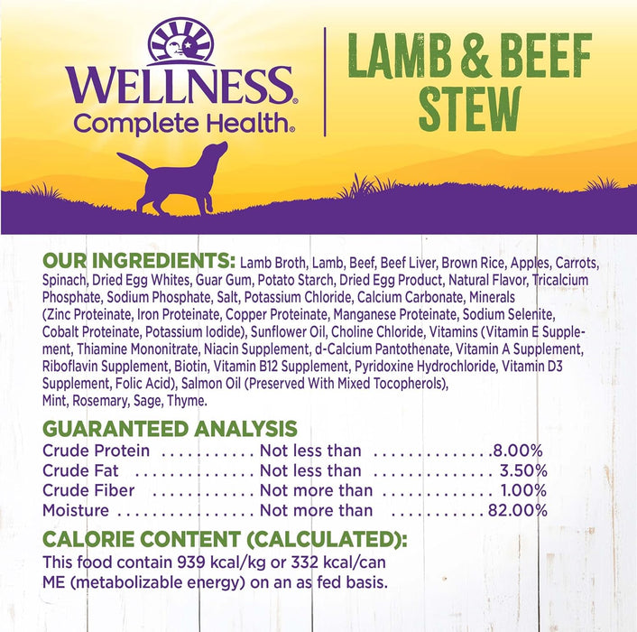 Wellness Natural Lamb & Beef Stew with Brown Rice & Apples Wet Dog Food