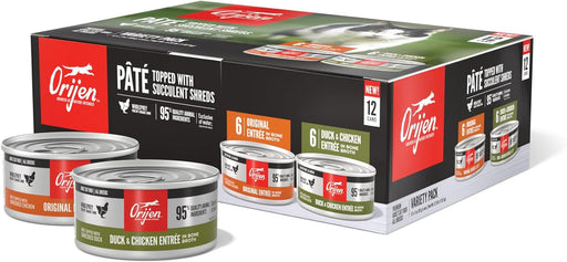ORIJEN Premium Pate Grain-Free Variety Pack Wet Cat Food, 3-oz can, case of 12